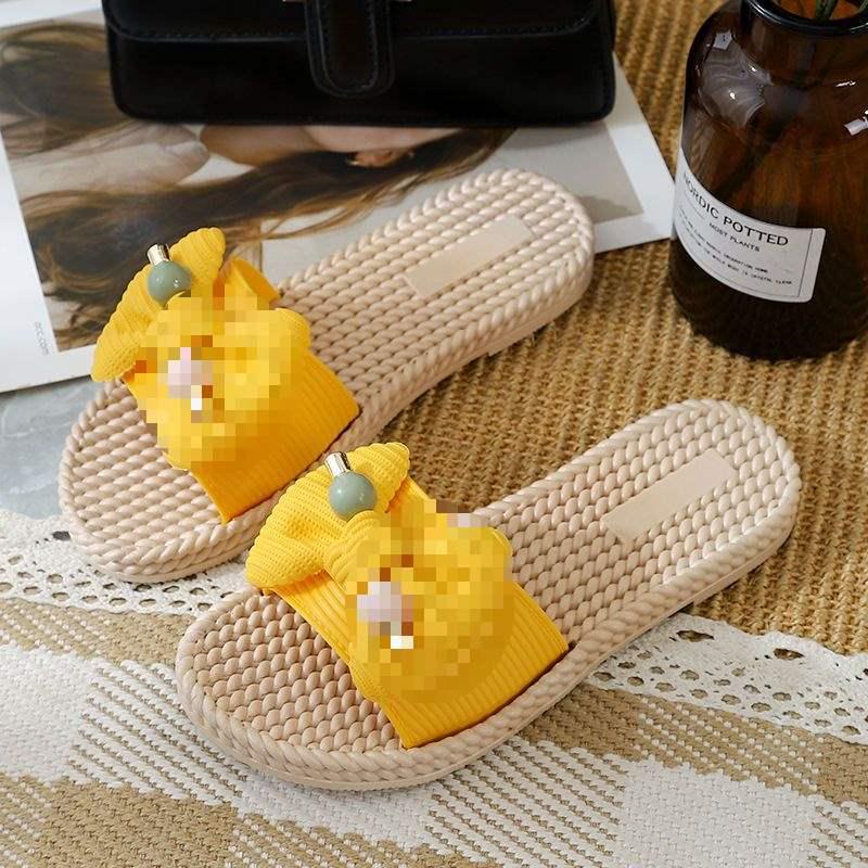 

Womens Summer Bowknot Sandals: Casual Non-Slip, Korean Style 37 лимонно-жовтий колір