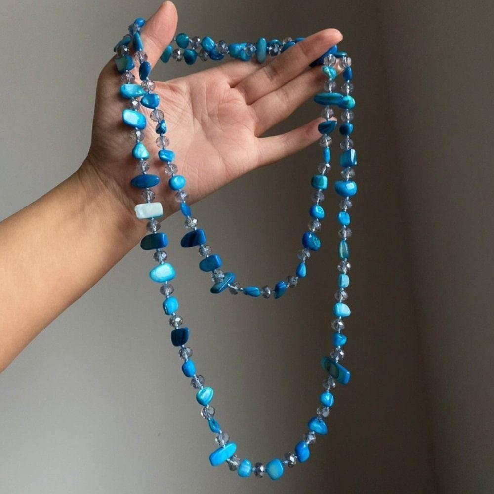 Irregular Shell Glass Shell Beaded Necklace Seaside Vacation Style Bohemia Choker Beach