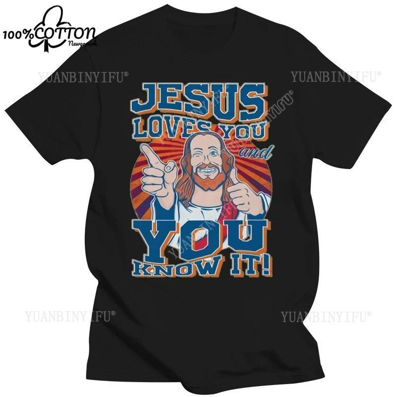 Jezus Cię wspiera Vintage top Harajuku Casual Unisex T-shirty Bawełna Streetwear Krótki rękaw Okrągły dekolt Moda uliczna