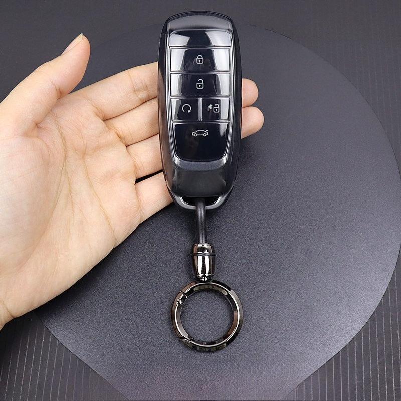 TPU Car Key Case Shell Protector Bag for GAC AION Y Plus S V LX IA5 Soft Transparent Remote Cover Holder Keychain Accessories