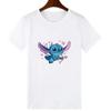 Funny Stitch Maleficent Print Creative T-shirt Summer Short Sleeves Popular Clothes T Shirt Unisex