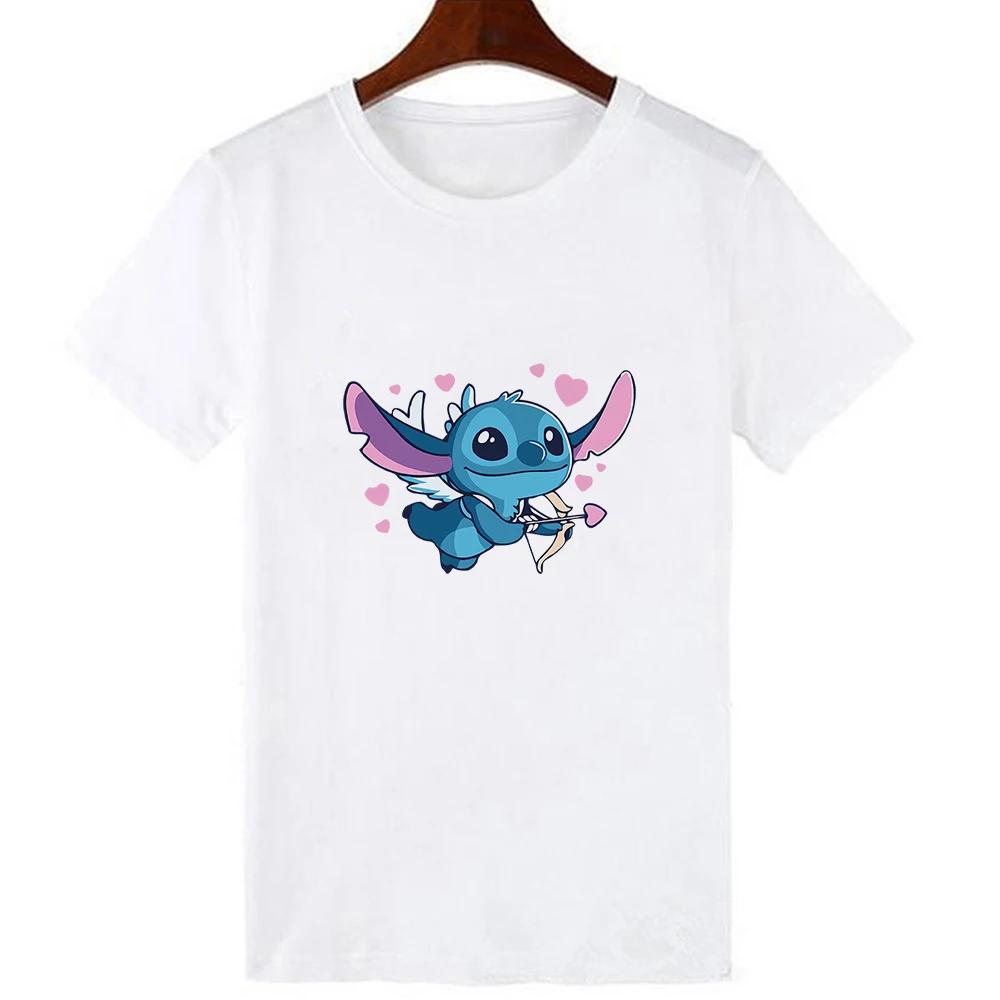 Funny Stitch Maleficent Print Creative T-shirt Summer Short Sleeves Popular Clothes T Shirt Unisex