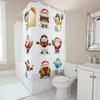 TU Winter Snowflake Shower Curtain Cute Penguin Christmas Holiday Bathroom Decor Set Waterproof Festive Home Textile