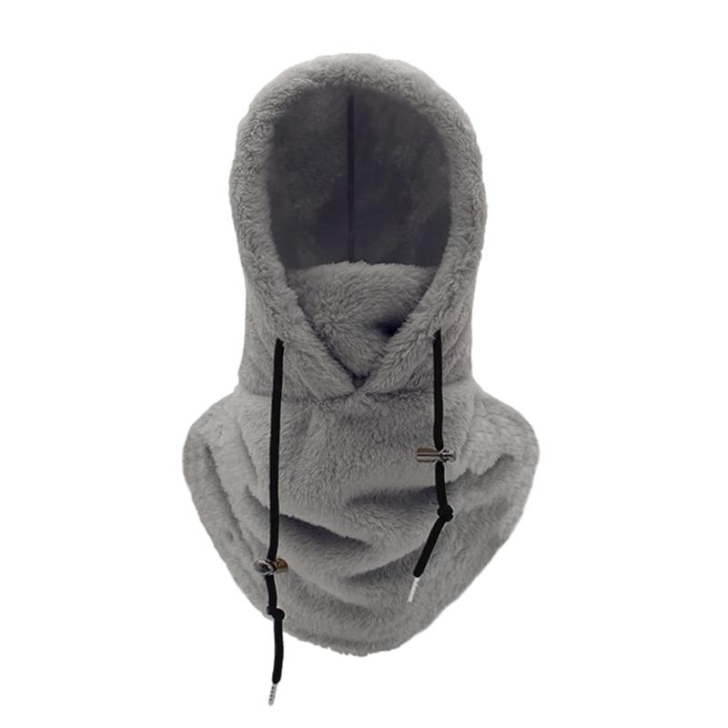 Furry Balaclava Face Cover Hat Hooded Sports Cap Accessory for Cold Weather