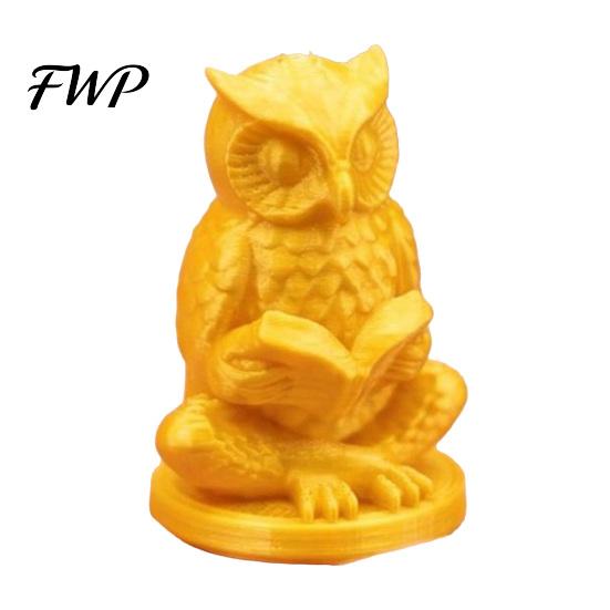 Owl Figurine Meditation 3D Printed Cute Reading Statue Novelty Relaxing Desktop Toy Zen Yoga Animal Sculpture for Office Shelf Decor Stress Relief