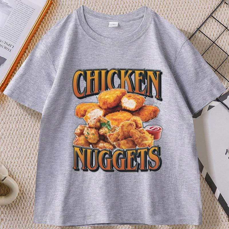 Chicken Nugget Vintage Graphic Women TShirt Funny Nuggets Meme T Shirt Retro Comfortable 90s Graphic Trendy Tee Streetwear Tops