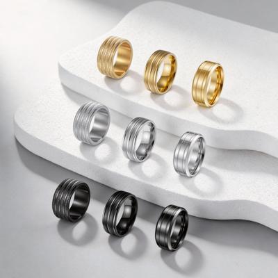Titanium Steel Frosted Men's Ring: Durable, Stylish, Non-fading Jewelry for Outdoor Wear.