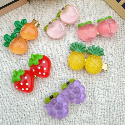 Clear Fruit Strawberry Hair Clip: Cute Girly Side Clip for Taming Flyaway Hair, Perfect for Little Girls and Students