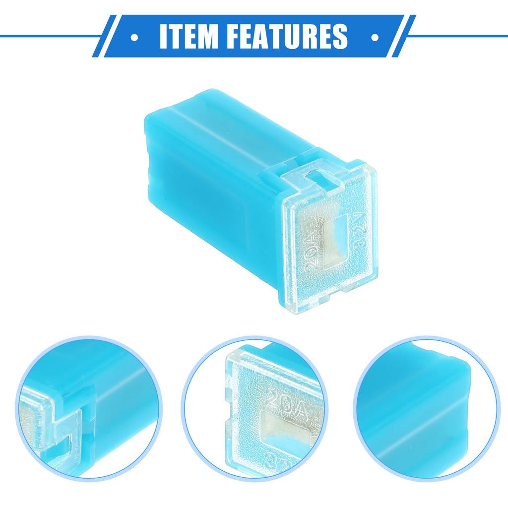 A ABSOPRO Standard Box Fuse 20A Universal Pickup Truck Car SUV Heavy Duty Plastic Metal 6pcs 20A