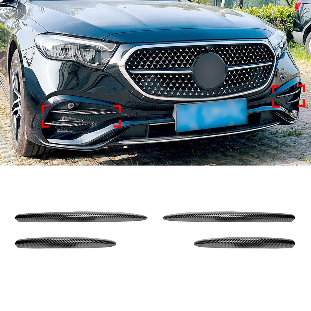 Car Front Fog Lamp Strip Air Intake Grille Slats Trim Cover For Mercedes-Benz E-Class W214 S214 AMG Line 2024-2025
