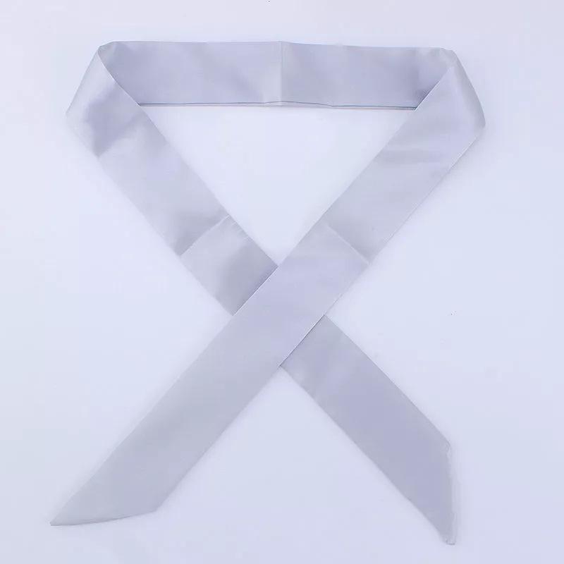 Fashion Women Narrow Solid Color Long Silk Scarf Satin Neck Tie Handle Bag Ribbons Luxury Headbands Skinny Scarves Neckerchief
