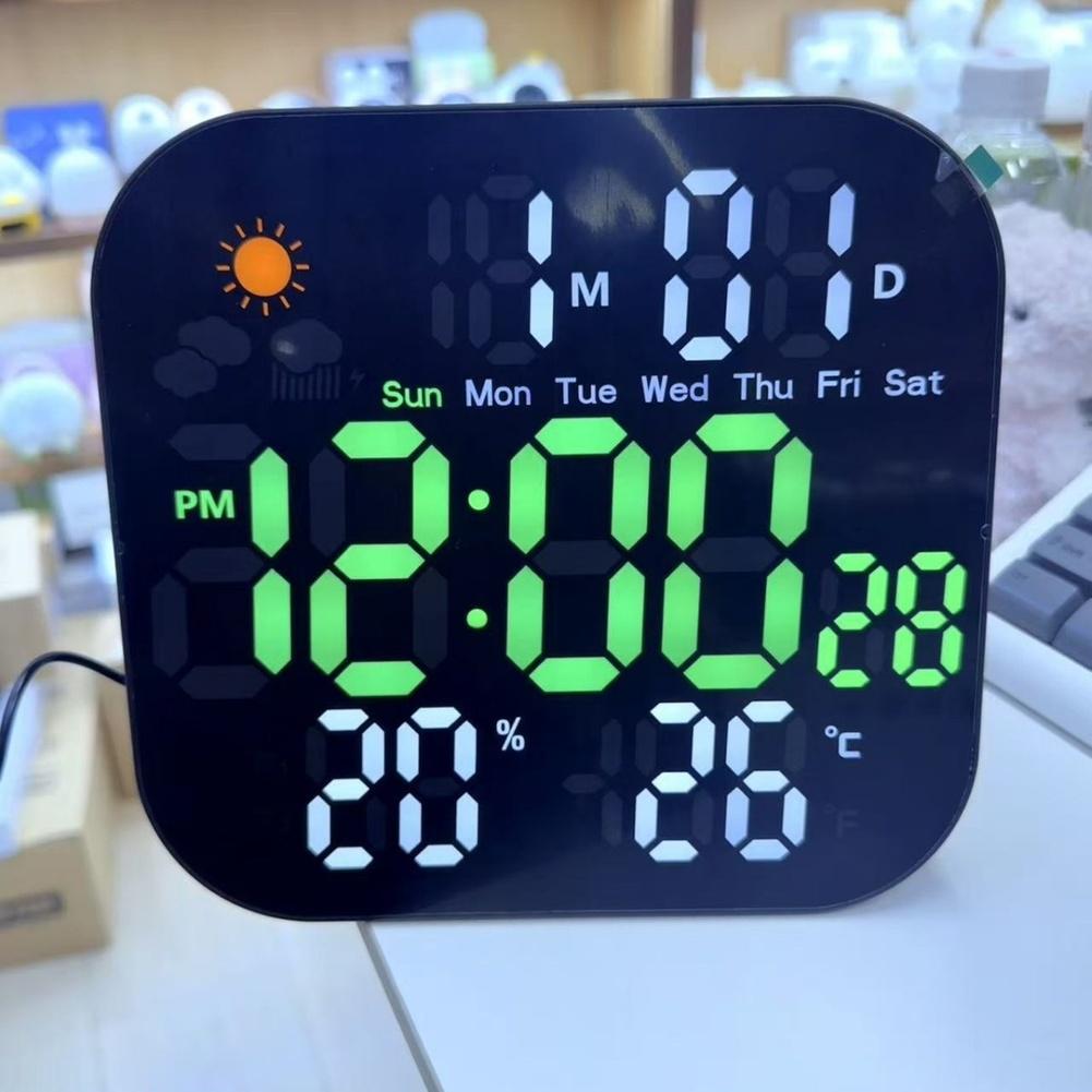LCD Wall Clock Digital Wall Clock Weather Forecast Function