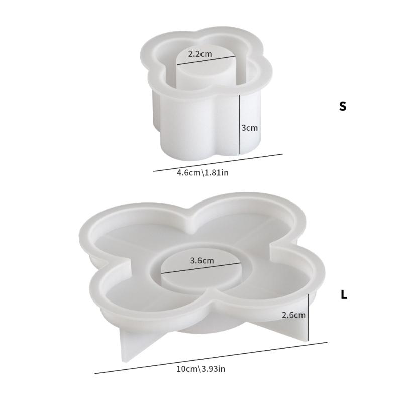 Multipurpose Sturdy Silicone Clovers Plaster Holder Mould Set Portable for Resin Plaster Craft Supplies Assorted Sizes