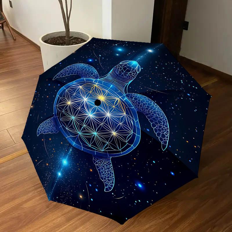 1PC Turtle, Flower_of_Life Automatic Open/Close Umbrella Compact Folding Umbrella with 8-Rib Shaft Lightweight Esign, Fashion Lovers1219A