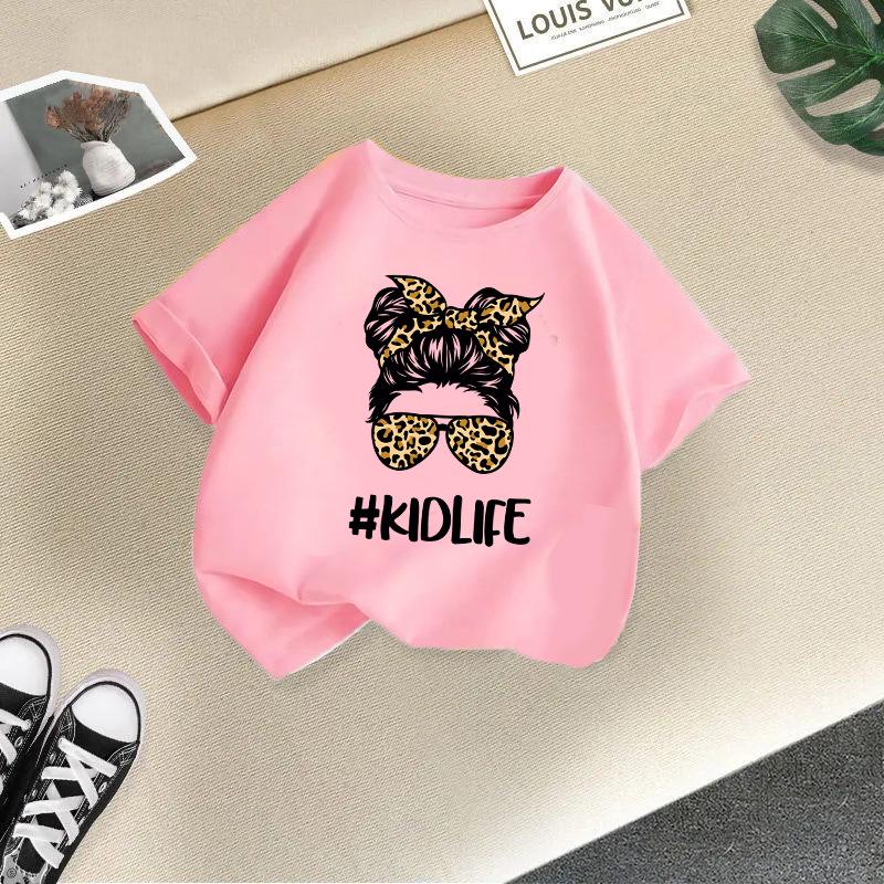 Unisex Summer 2024 Kids' Cotton T-Shirt – Fashionable Short-Sleeve Round Neck for Boys and Girls