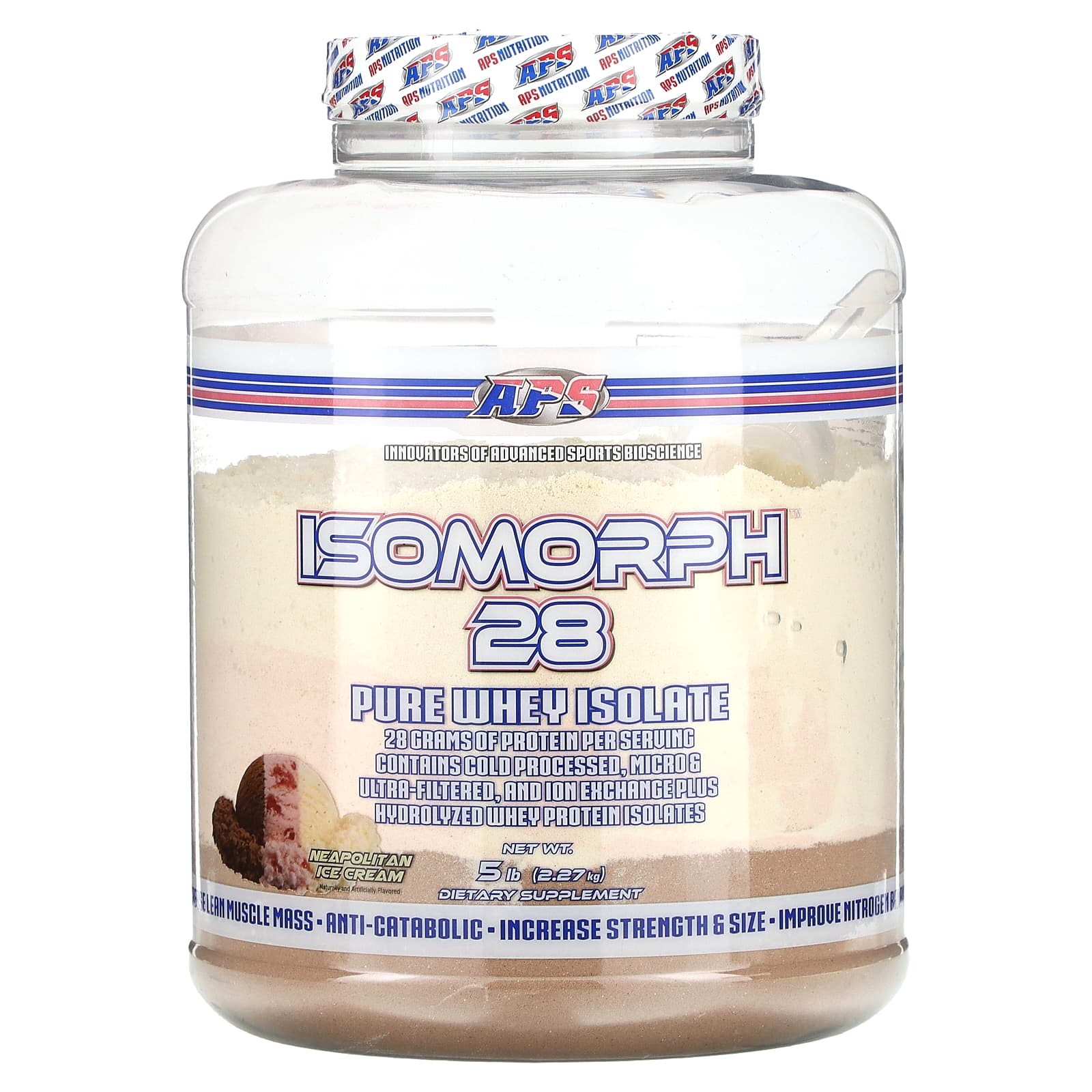 

Isomorph 28, Pure Whey Isolate, Neapolitan Ice Cream, 2.27Kg(5Lbs)