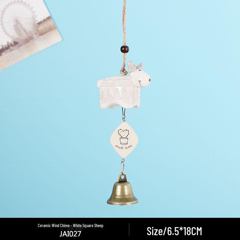 Totoro Ceramic Wind Chime Ornament - Cute Japanese Wall Decor for Girls' Bedroom