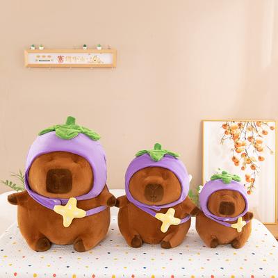 Eggplant Capybara Doll Ugly Cute Eggplant Turned Into Kapibara Plush Toy Sleeping Pillow