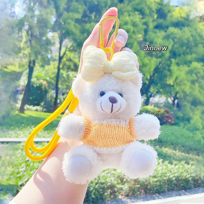 And Adorable Cute Ins Style Bowknot Plush Bear Keychain Pendant Soft Toy Gift