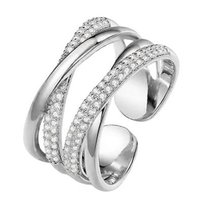 Fashion Double -Layer Openings Entangle And Intertwine Ring