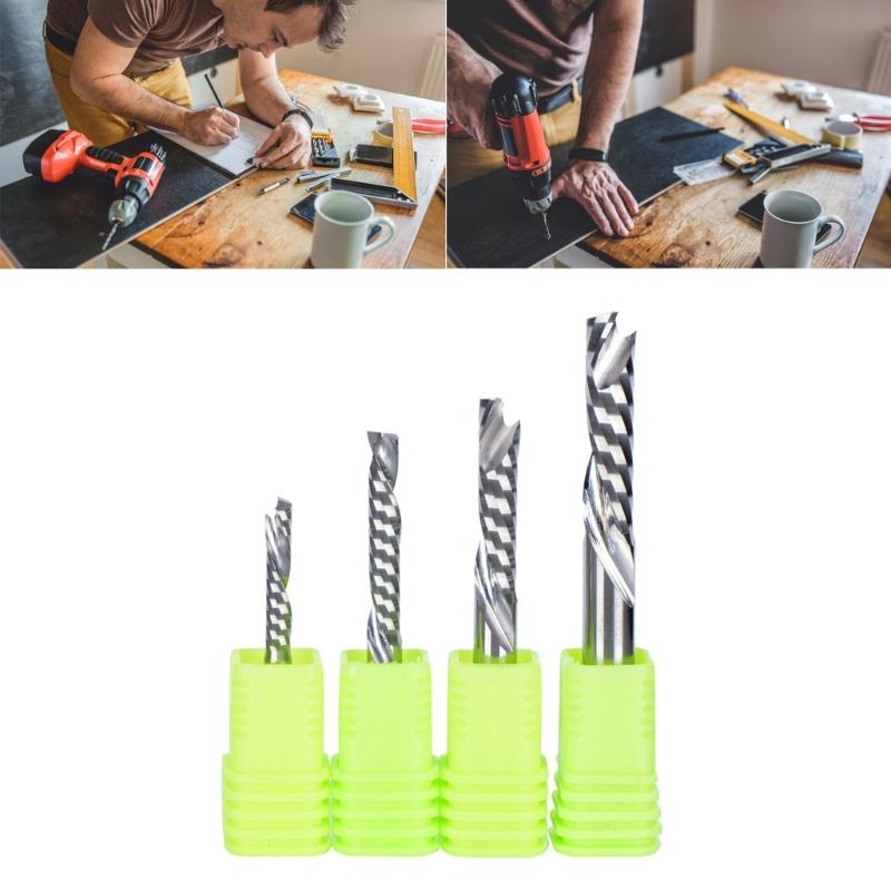 Solid Spiral Steel Mill Cutters for CNC Router,Compression Wood End Mill High-Speed Cutters Continuous Cutting Tool