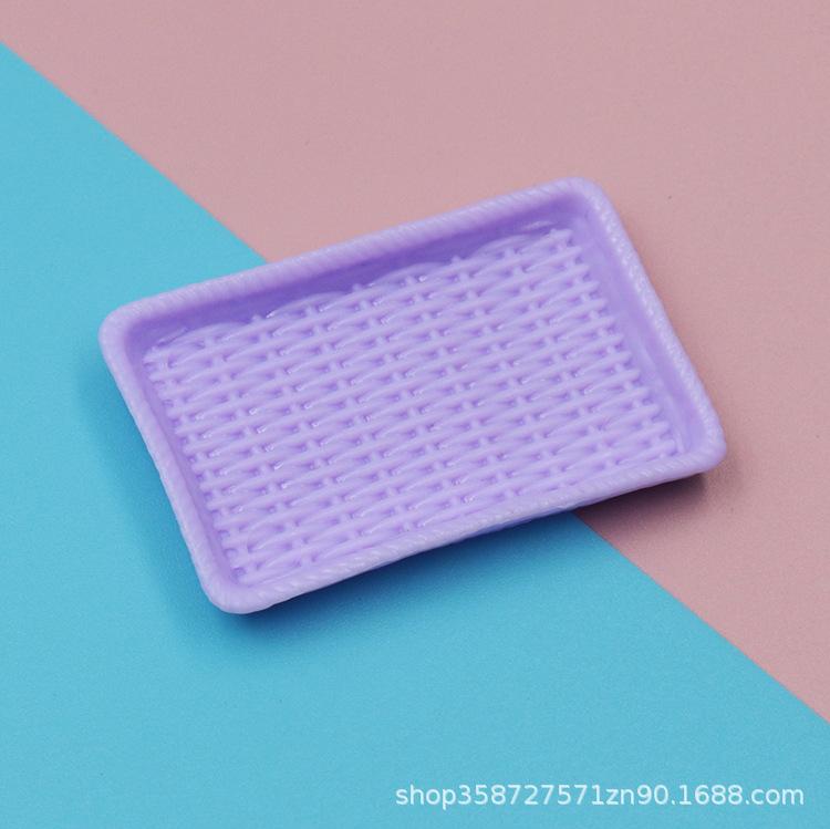 Doll House Simulation Mini Rattan Plate Pastry Plate Dessert Plate Accessories Mini Food Play Tableware Play House Small Toys