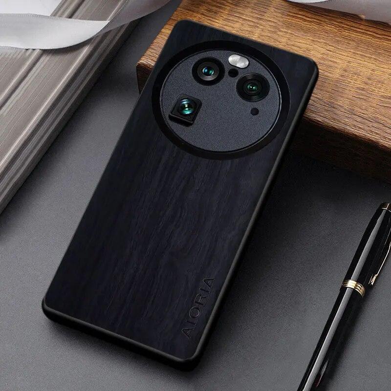 Wooden Pattern Case For OPPO Find X6 Pro Coque Simple Unique Design Lightweight Pu Leather Cover for Find X6 Pro Case Funda