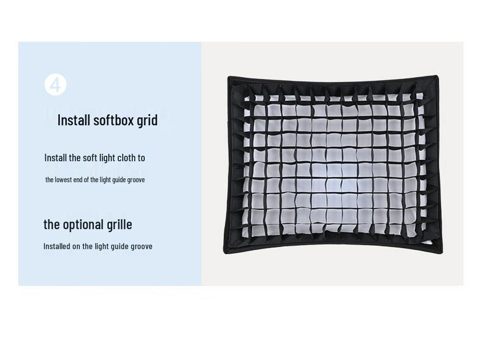 JINBEI Quick-Release Grid Softbox for P80RGB/BI: Ideal for Video Photography and Soft Lighting.