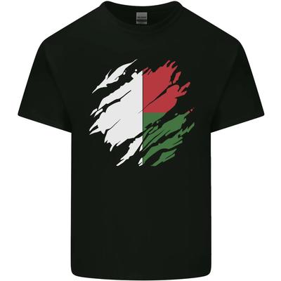 Gescheurde Vlag van Madagaskar Madagaskische Dag Voetbal Kinder T-shirt Kinder