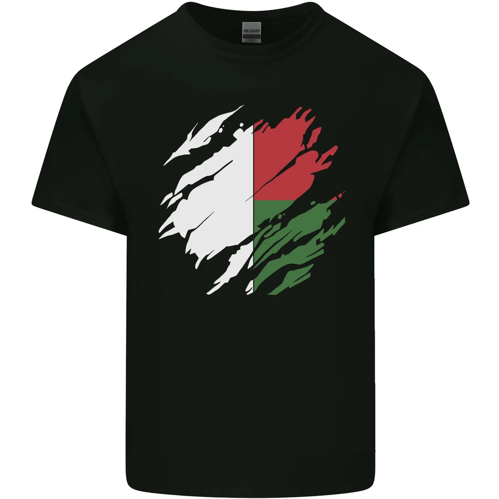 Torn Madagascar Flag Madagascan Day Football Kids T-Shirt Childrens 3XL