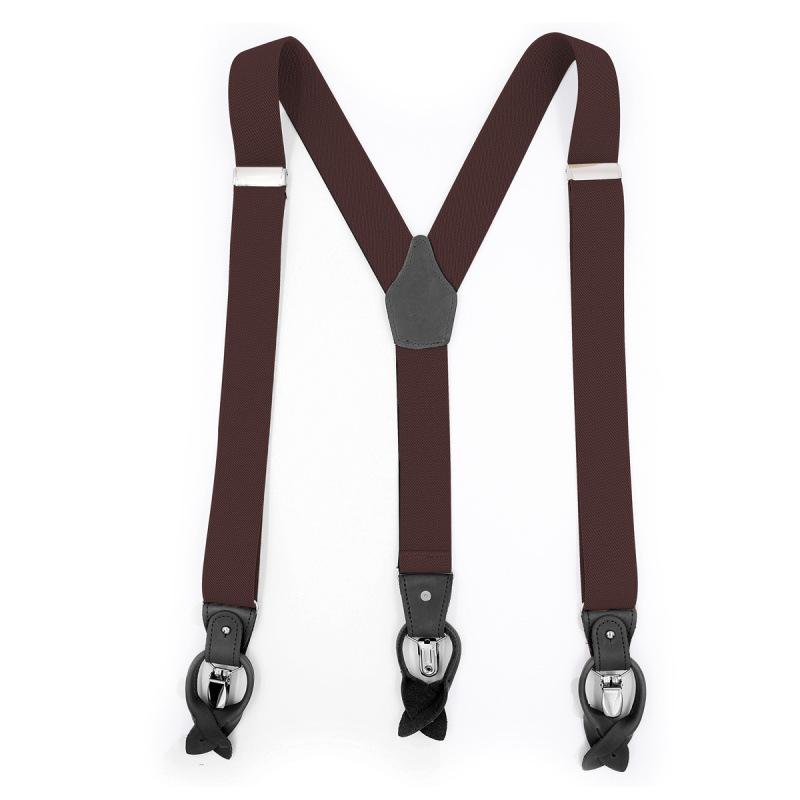 Fashion Adjustable Men's Suspenders Buttons Braces 3 Clips Dual Casual Suspensorios with Belt Strap 3.5cm X 120cm