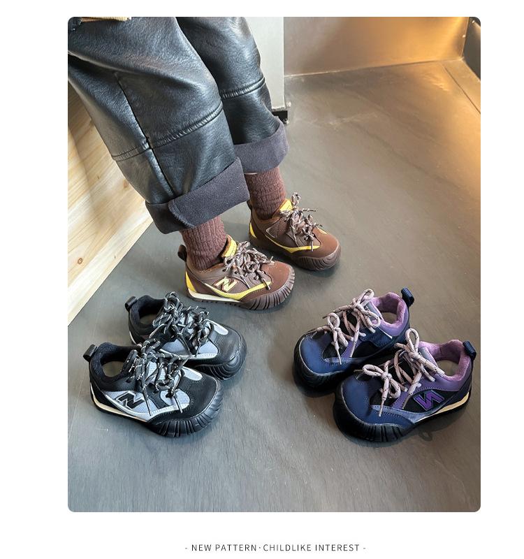 2025 Winter Kids' Sports Shoes: Versatile Boys' Casual with Velvet, Girls' Thin Velvet German Trainers