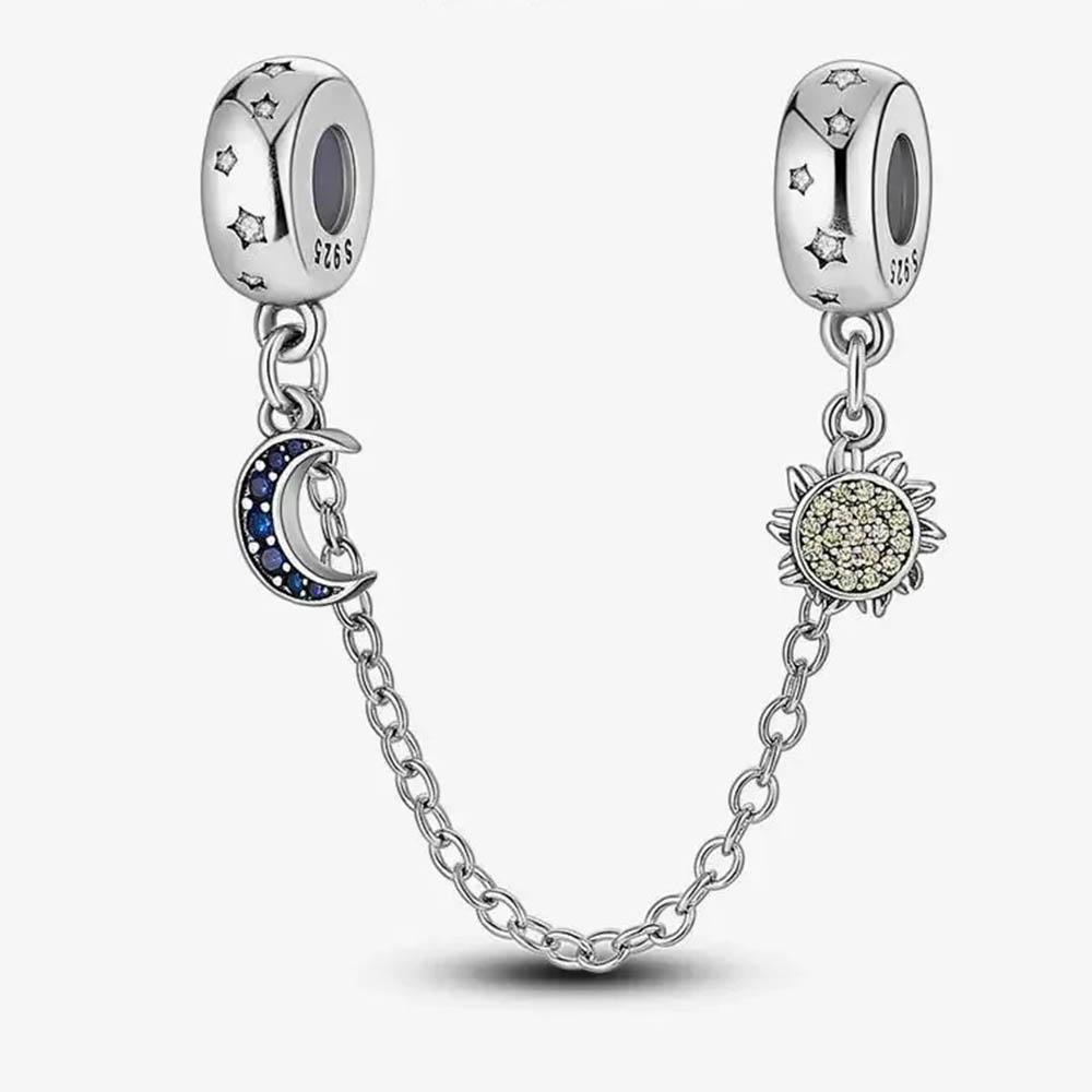 New In Color Zircon Angle Round Clip Bead Fit Pan Original Bracelet Women Copper Safety Chain Jewelry Gift