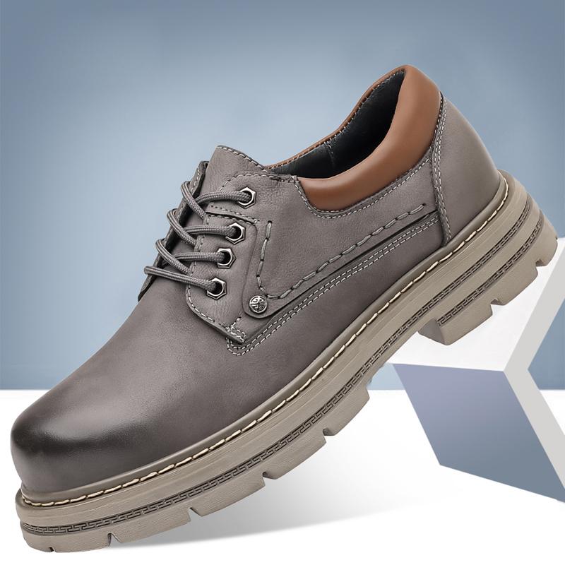 

Fashion Mens Sneakers Genuine Leather Men s Dress Shoes High Quality Business Formal Oxfords Footwear Man Business Walking Shoes for Men 44 серый