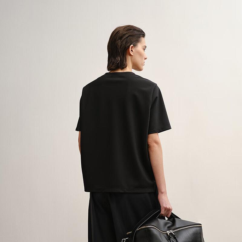 LESS 2025 Autumn Loose Round Neck Short Sleeve Shirt