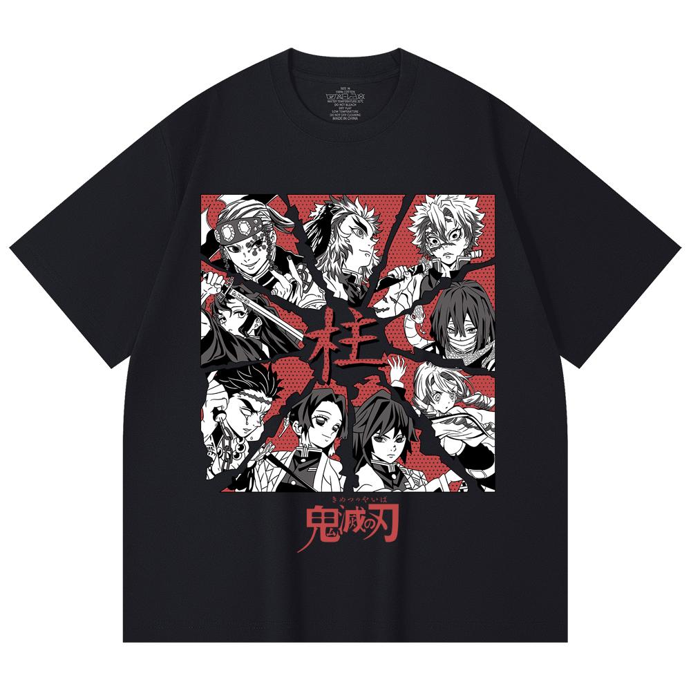 230 Gsm 100% Cotton Demon Slayer V81 Hashiras Print Unisex Heavy Cotton T Shirt