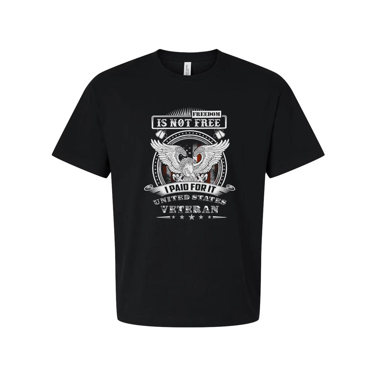 Veteran Unisex Graphic Tee With Eagle Emblem And Freedom Is Not Free I Paid For 2XL