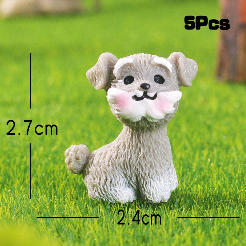 

5 шт. Мультяшні мініатюрні фігурки собак Реалістичні тварини Собаки Ландшафтний декор Креативні DIY Аксесуари для домашнього декору Подарунки