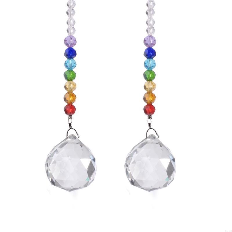 

62KD Crystal Prism Ball Colors Rondelle Beads Strand Design Rainbow Pack of 2