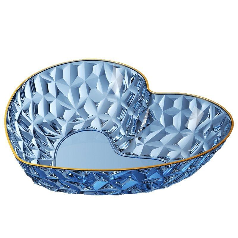 Love Bar Fruit Plate Light Luxury Phnom Penh Diamond Pattern Household Living Room Coffee Table Salad Plate Snack Plate