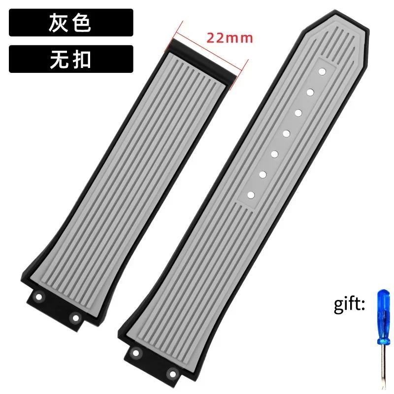 

Watch Accessories 27mmx17mm For HUBLOT Series watchband Silicone Strap 22mm Folding Buckle Rubber Men s belt wristband bracelet 27mm-17mm