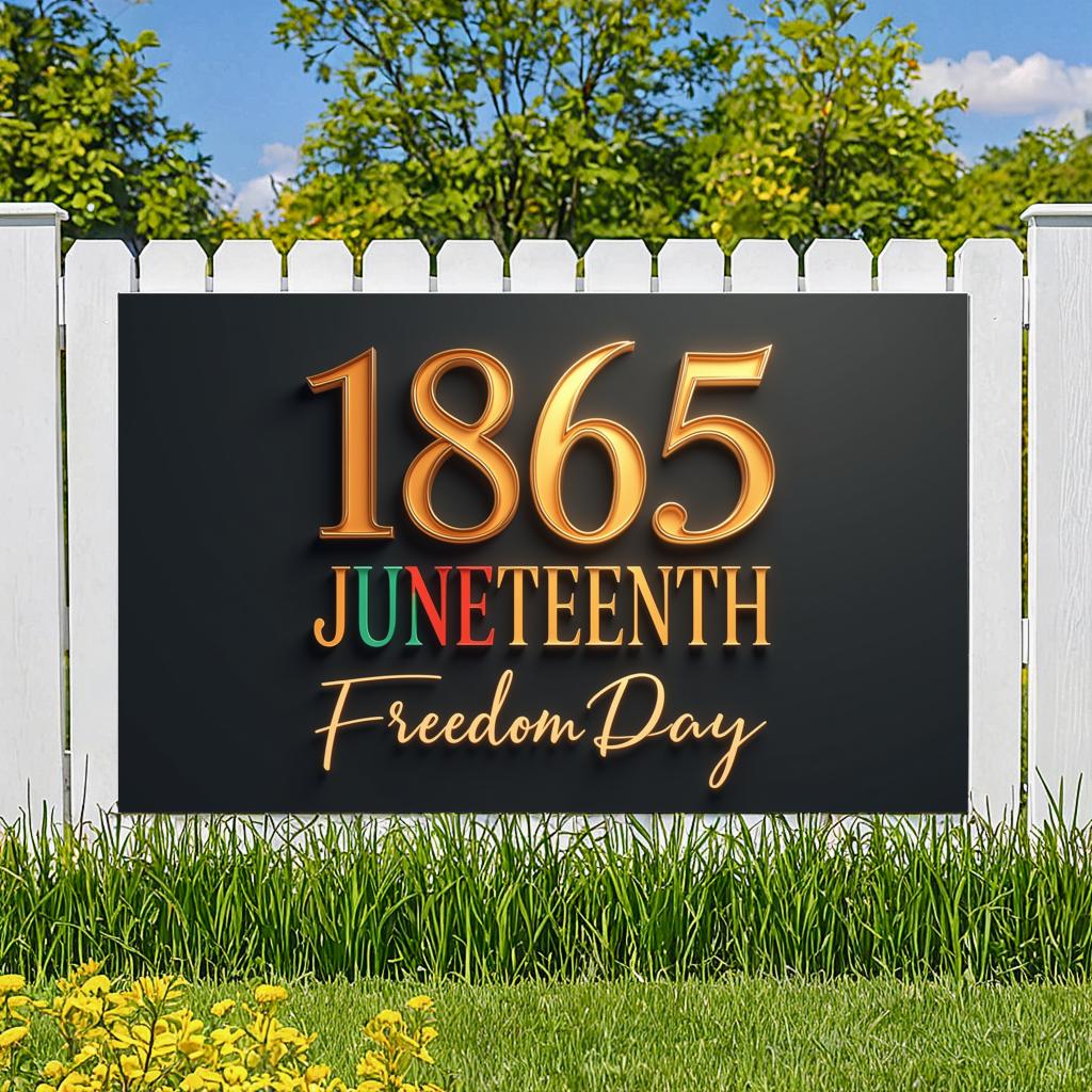 Lettering Design 1865 Juneteenth Commemoration Decoration Freedom Celebration for Indoor Decoration Festival Display
