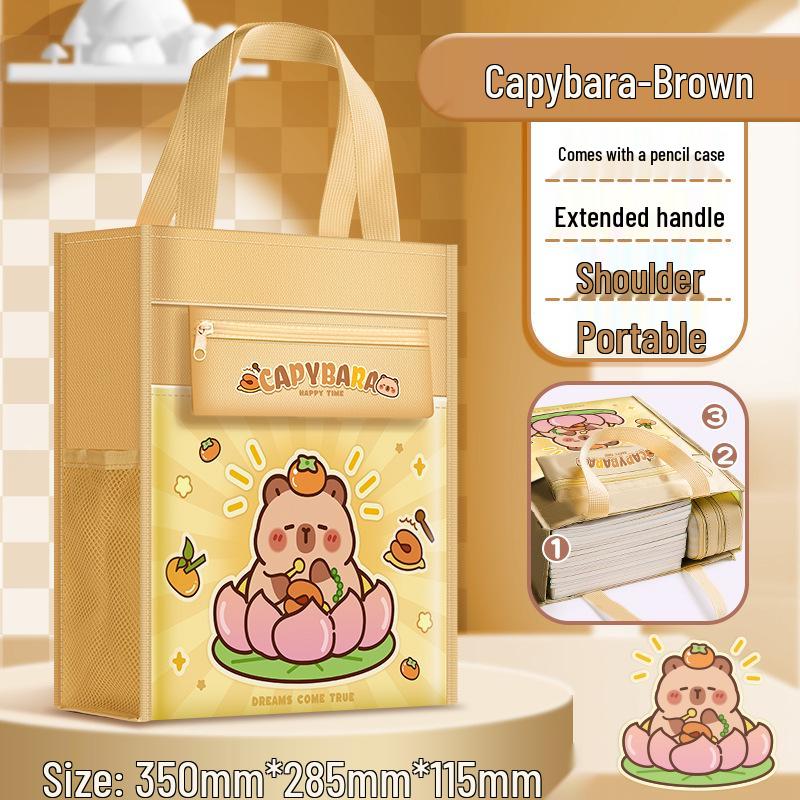 

Студенческая холщовая сумка-тоут Kaba Bear - Многоцелевая сумка для искусства и книг на молнии