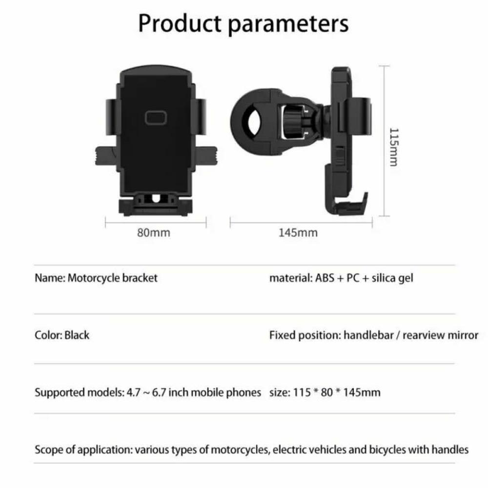 Motorcycle Bike Phone Holder Bicycle Cellphone Stand Adjustable Support MTB Bike Handlebar Silicone Mount Holder Universal