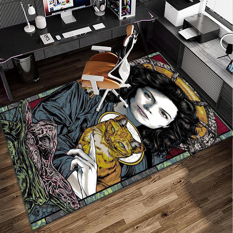 Alien horror Artwork Office Rug Chair Mat, Game Carpet, Suitable for Front Door, Bedroom, Living Room, Desk, Holiday Gift