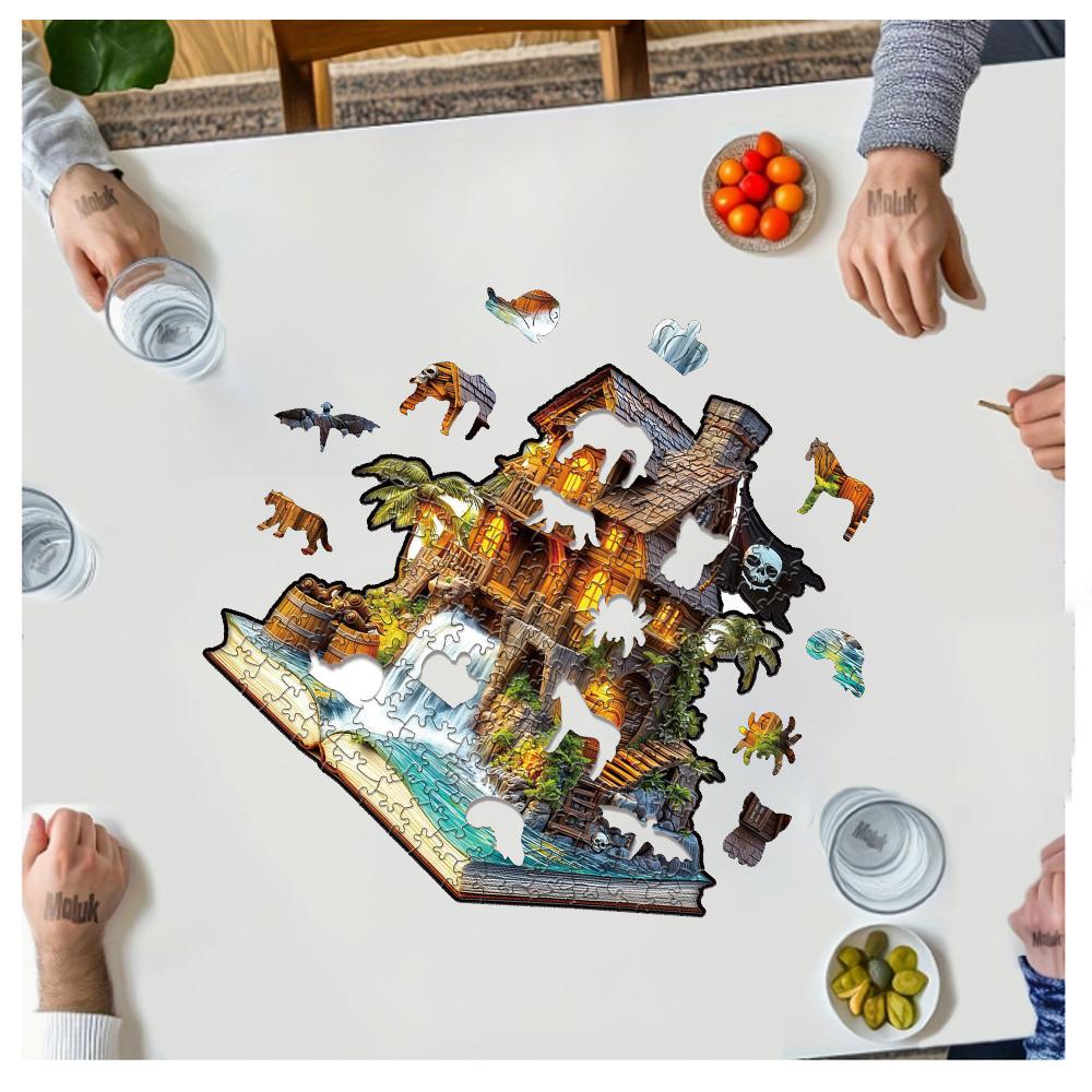 Schmuck Kätzchen Holzpuzzles Tier-Thema für Kinder und Erwachsene Xmas Gruselige Feiertage DIY Intelligentes Holzspielzeug