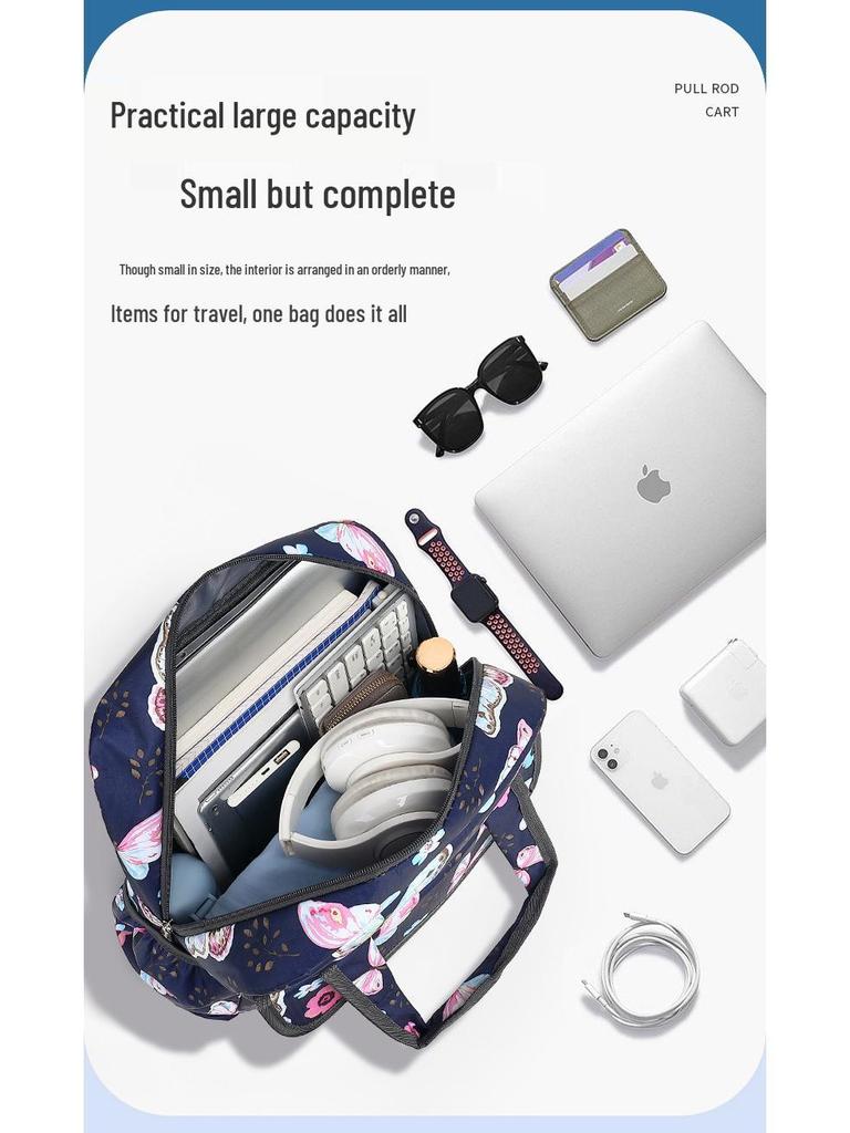 Geantă de mână tip cărucior pliabilă, ușoară și impermeabilă, cu roți universale pentru călătorii scurte și îmbarcare