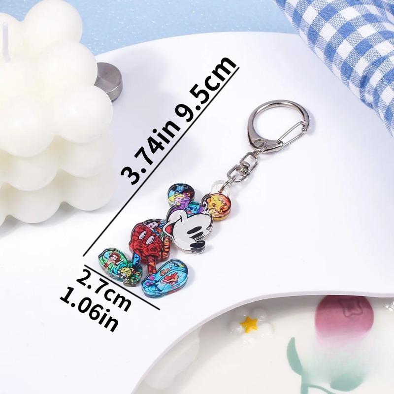 2 ks Disney Mickey Barevný Akrylový Klíčenka, Minnie Batoh Závěsná Dekorace Příslušenství Tvar Je Jednoduchý a Roztomilý