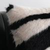 Kissenbezug mit Kunstfell Zebra-Muster Flauschig Dekorative Kissenhülle Weiches Plüschmuster Kissenbezug für Sofa Bett Wohnzimmer