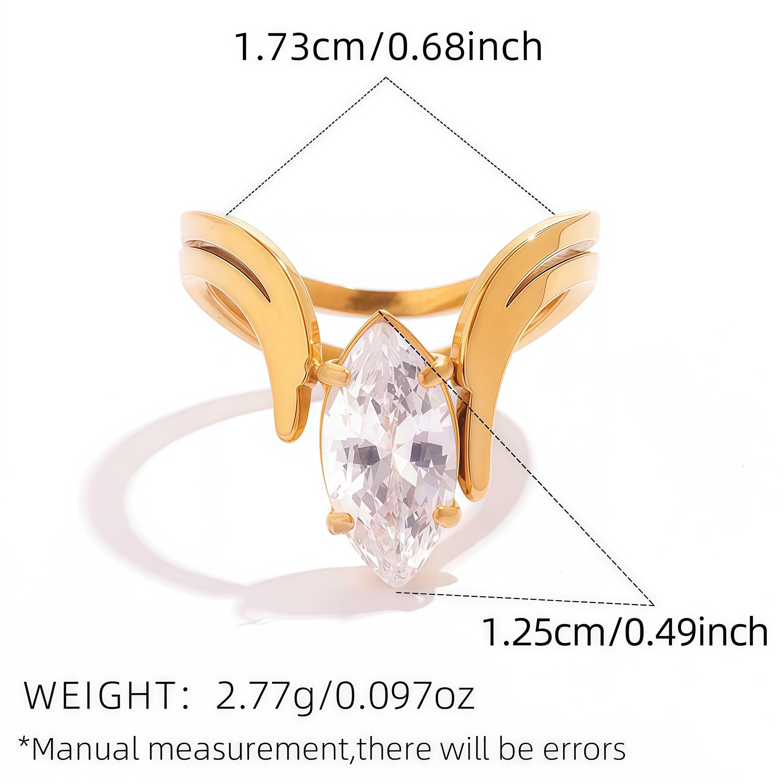 

Stainless Steel Zircon Geometric Design Rings For Women 18K Gold Plated Hypoallergenic Exquisite Fashion Zircon For Daily Wear